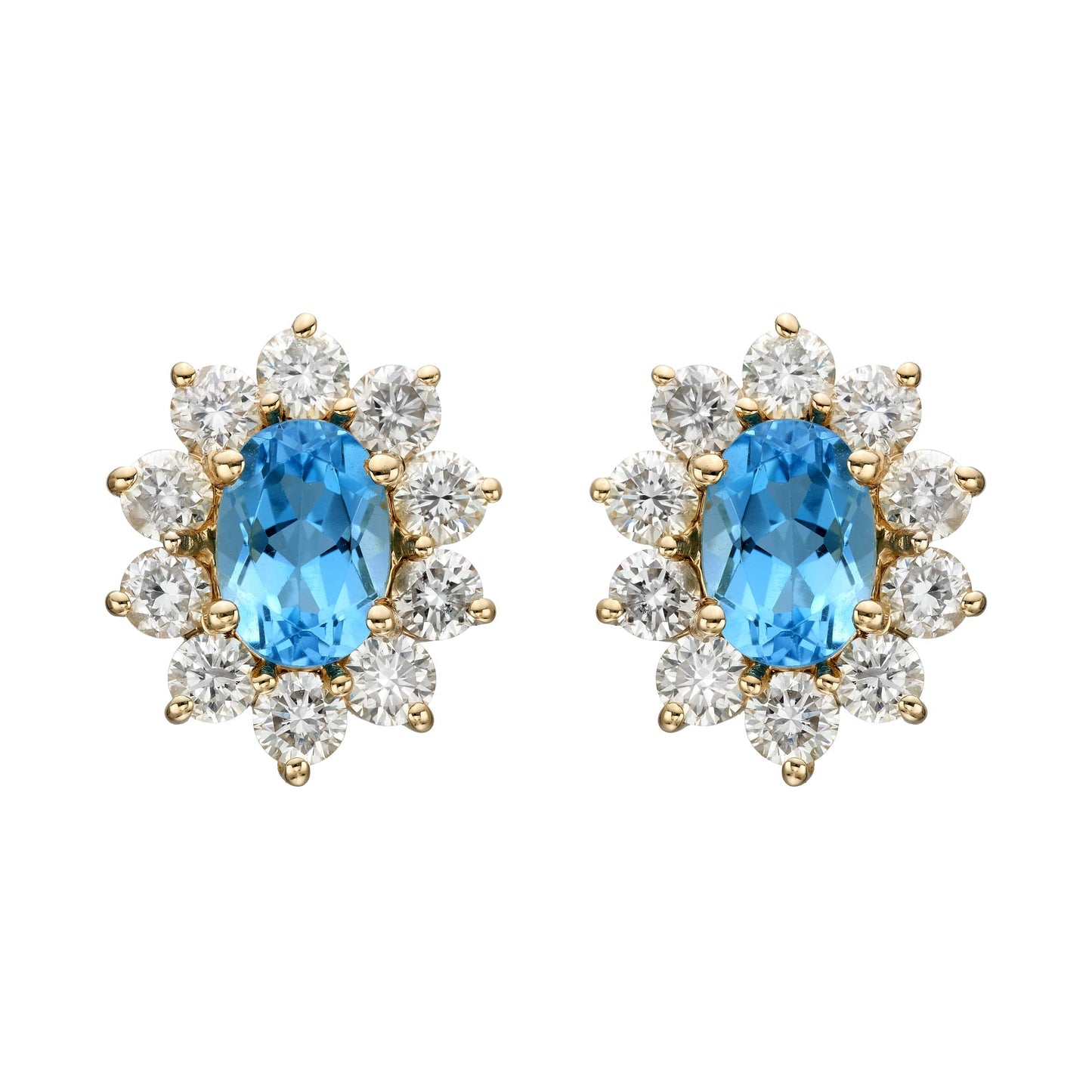 Multicolor Oval Halo Earrings