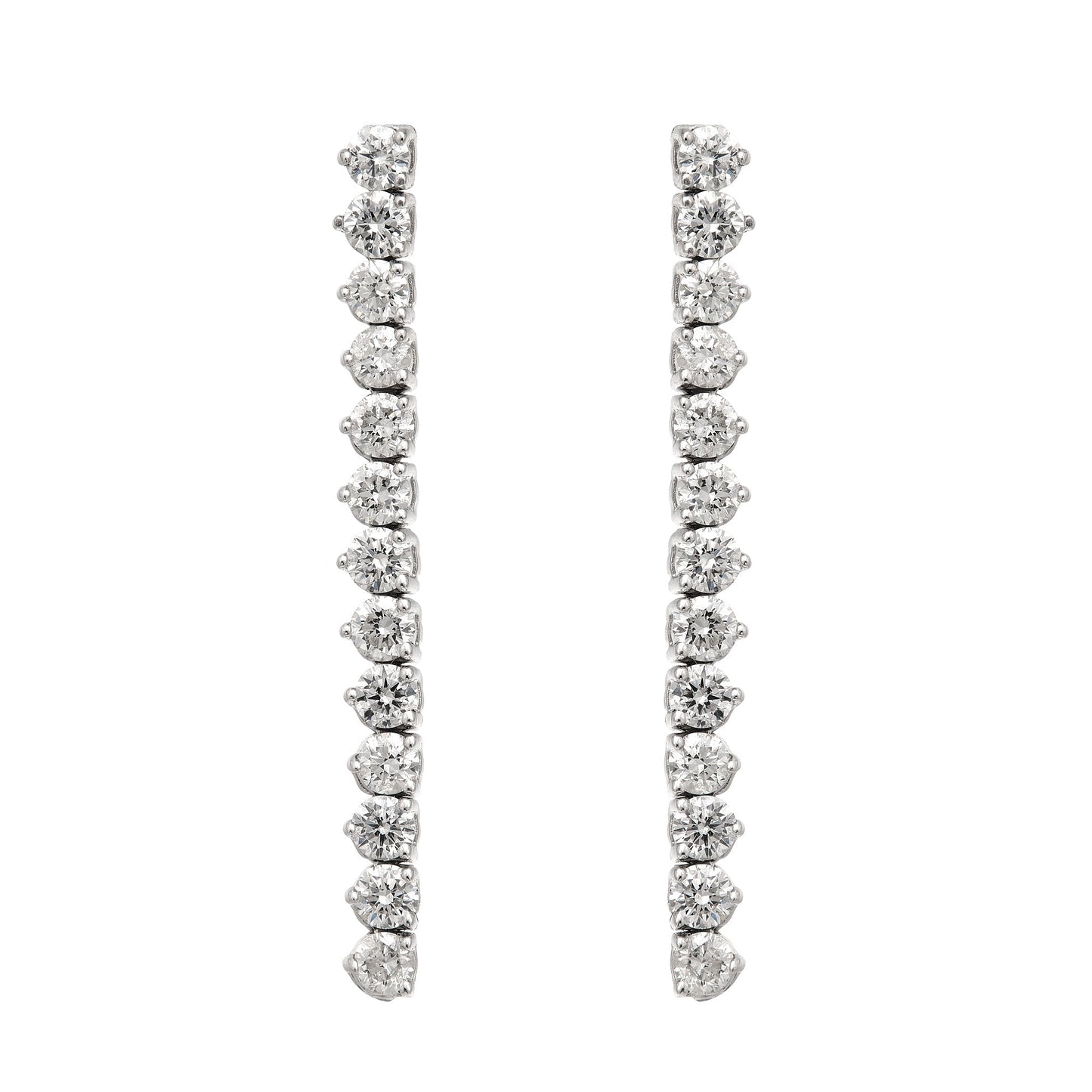 One Line Three Prong Drop Earrings