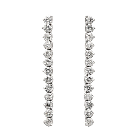 One Line Three Prong Drop Earrings
