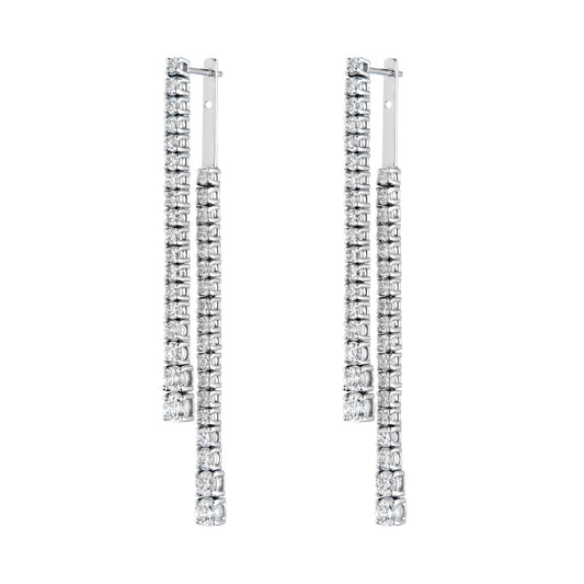 One line Drop Front To Back Jacket Earrings