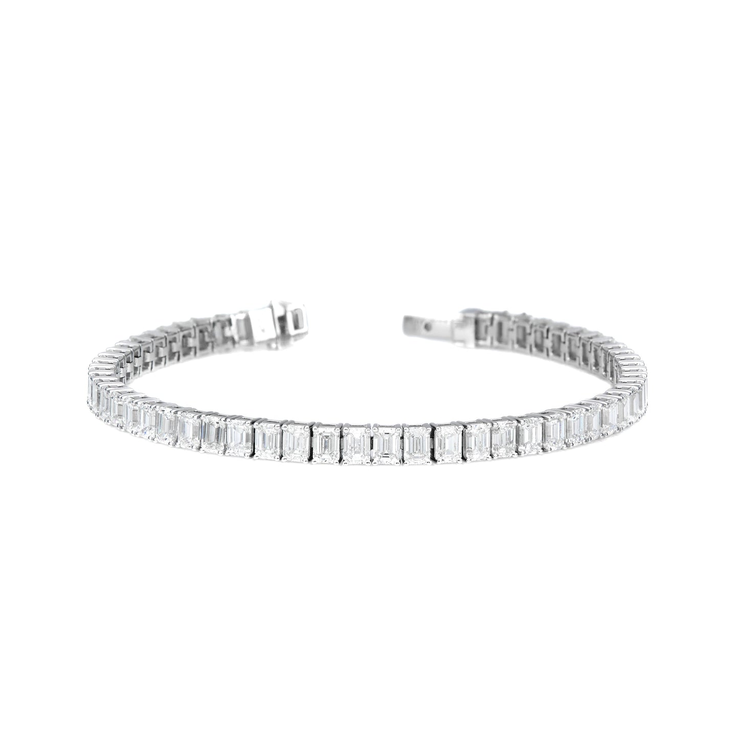 Emerald Cut Vertical Tennis Bracelet