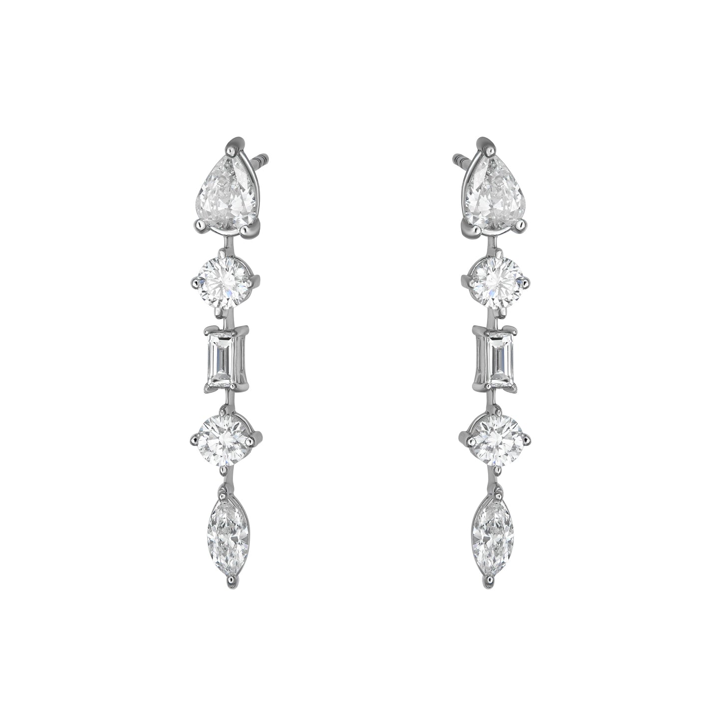 Multi Shape Line Drop Earrings