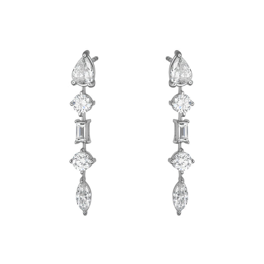 Multi Shape Line Drop Earrings