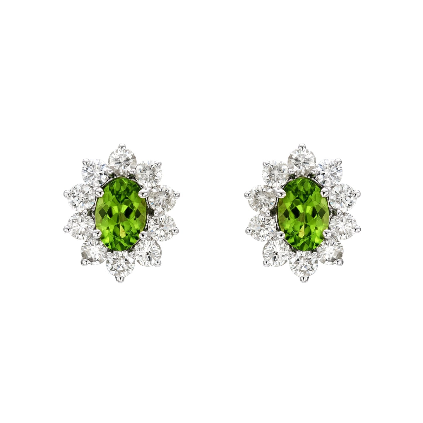 Multicolor Oval Halo Earrings