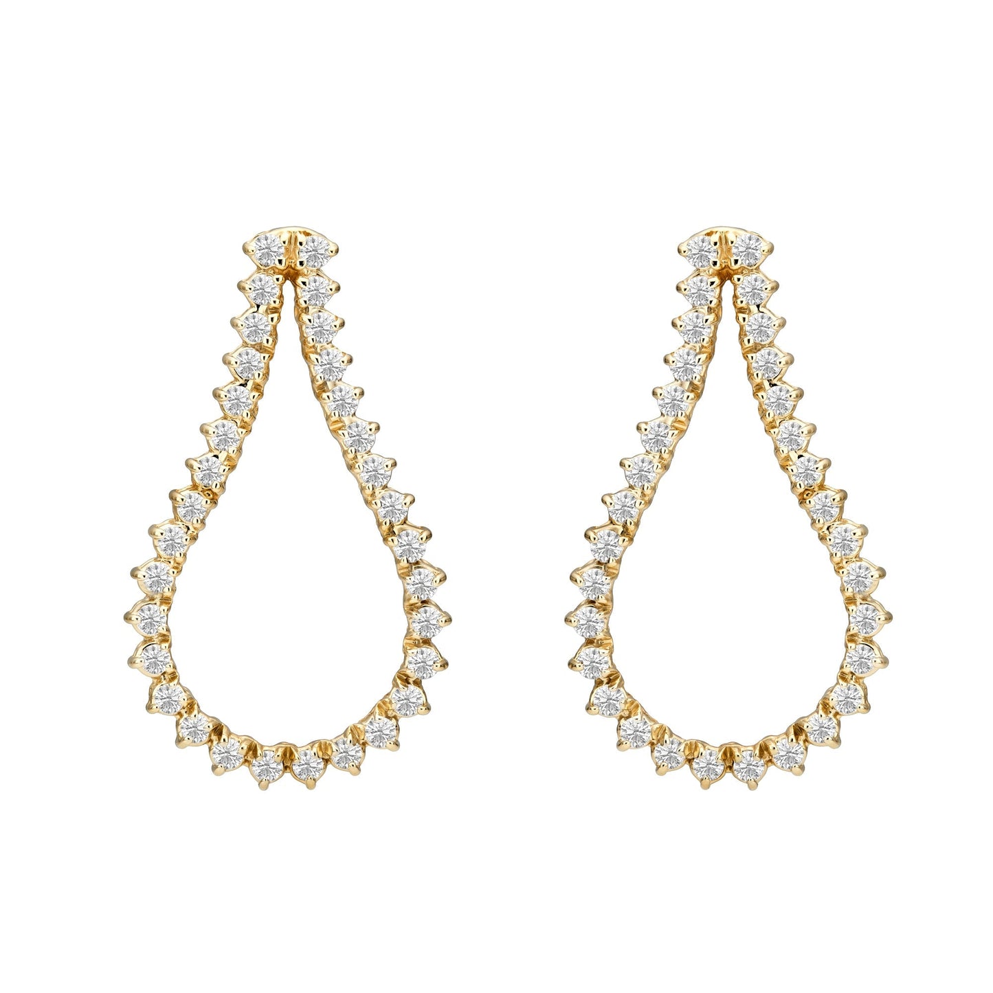Three Prong Teardrop Outline Earrings