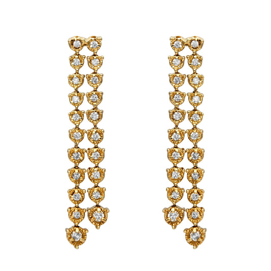 Illusion Graduated Double Line Drop Earrings
