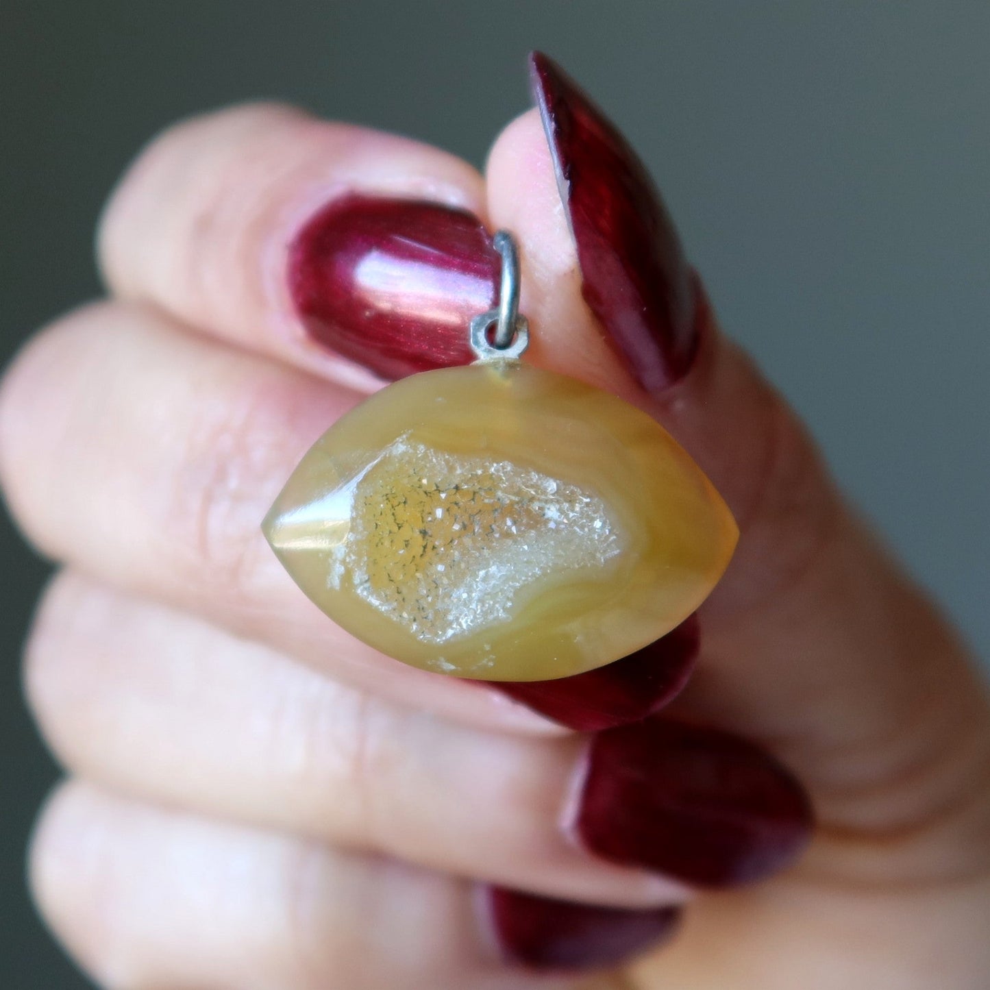 Druzy Quartz Pendant Third Eye Soul Spark Stone