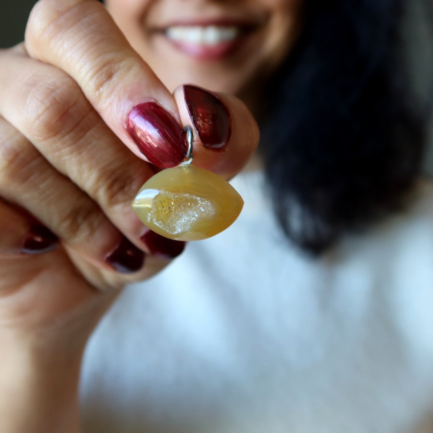Druzy Quartz Pendant Third Eye Soul Spark Stone
