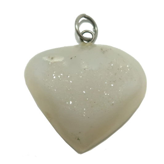 Druzy Quartz Pendant White Dazzling Divinity Drop