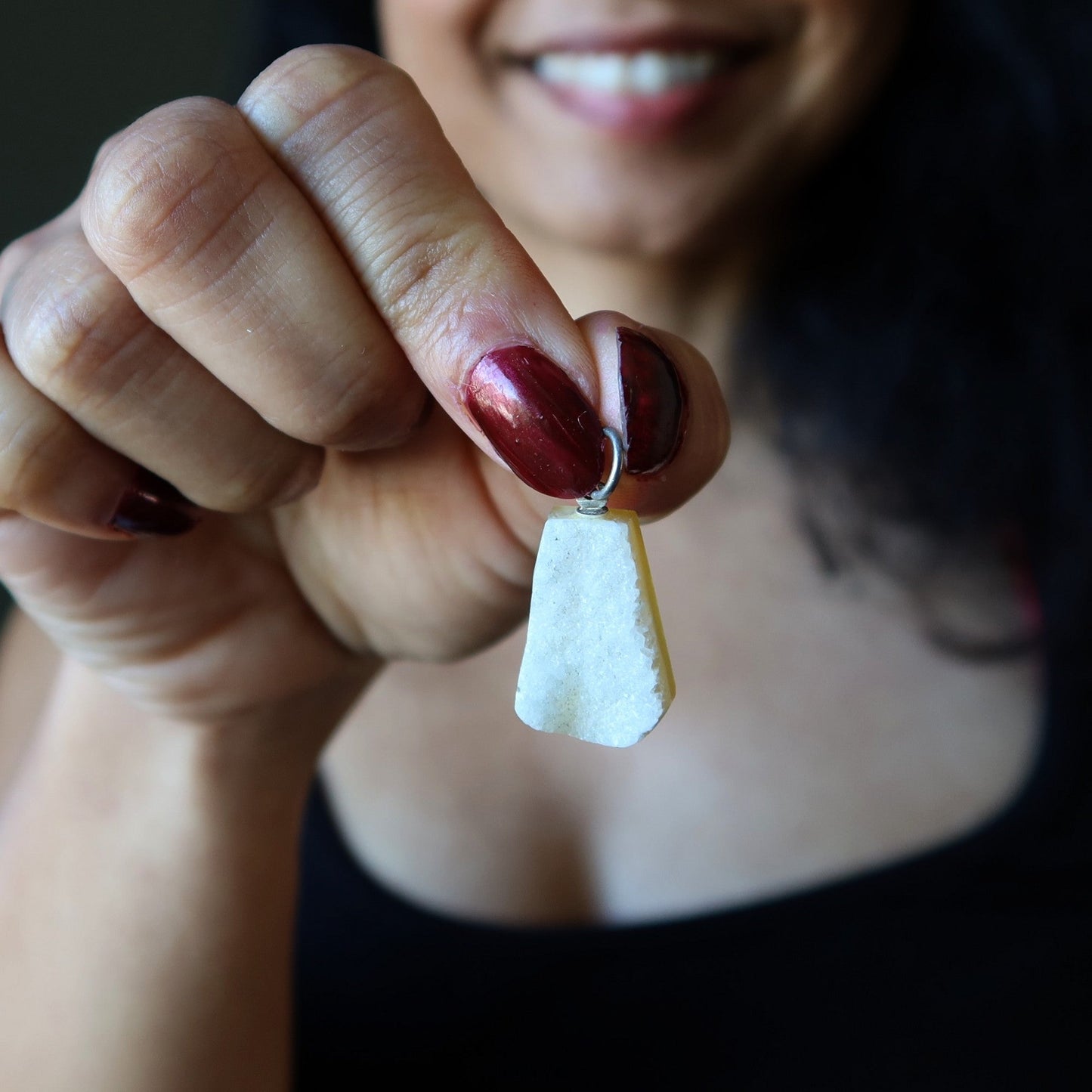 Druzy Quartz Pendant Believe in Destiny