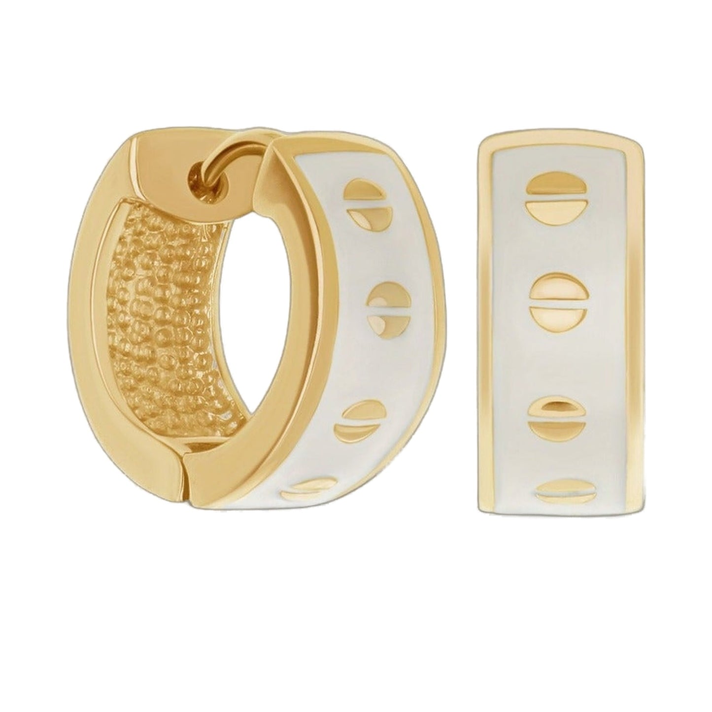 Enamel Huggie Earrings