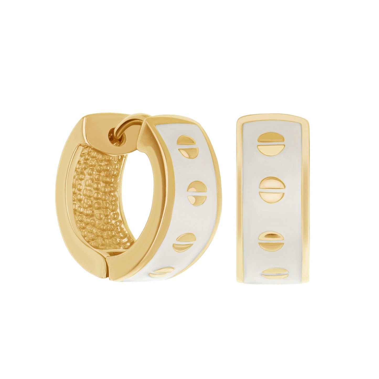 Enamel Huggie Earrings
