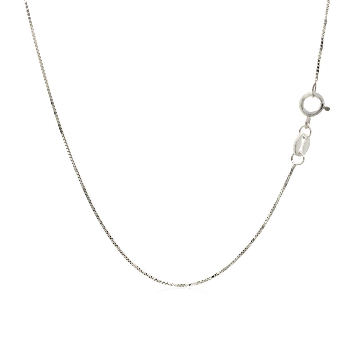 14k White Gold Adjustable Box Chain 0.6mm