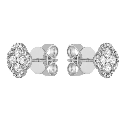 18K White Gold Diamond Stud Earrings, 0.42ct