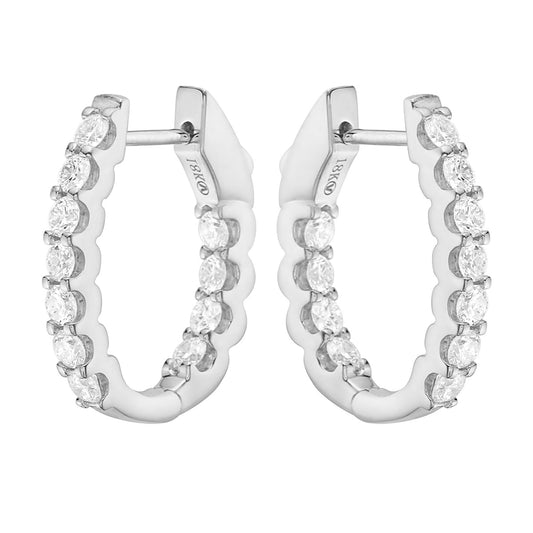 18K White Gold Diamond Earrings, 0.95ct