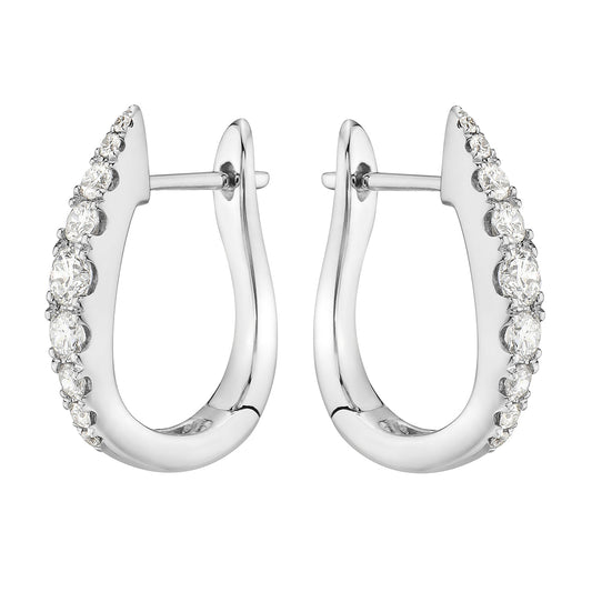 18K White Gold Diamond Hanging Earrings, 0.55ct