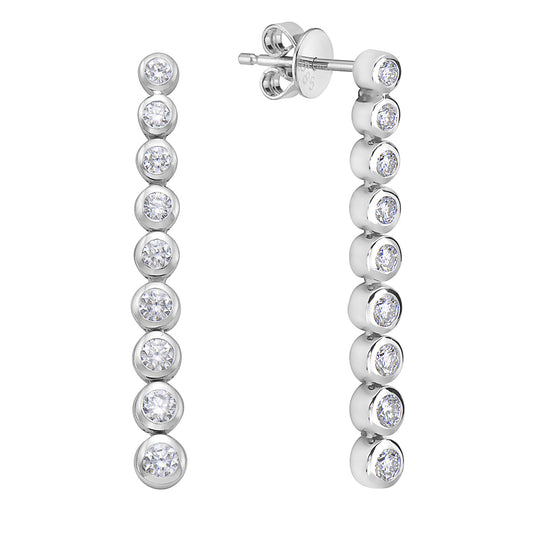 18K White Gold Diamond Earrings, 0.65ct