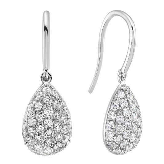 14K White Gold Diamond Earrings