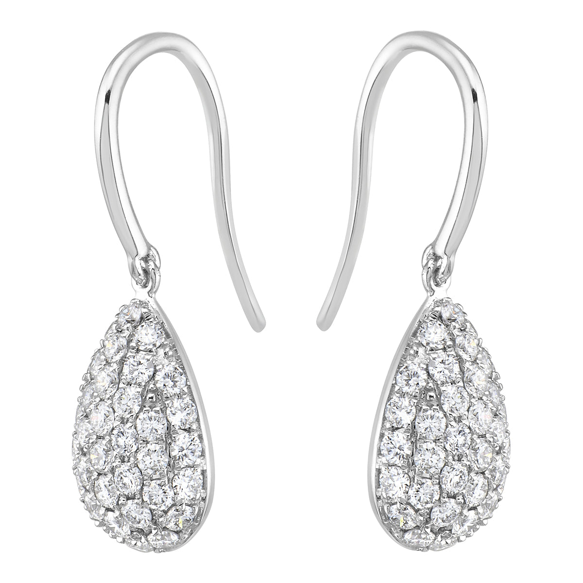 14K White Gold Diamond Earrings
