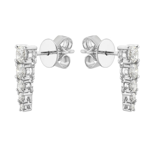 18K White Gold Diamond Earrings, 0.72ct