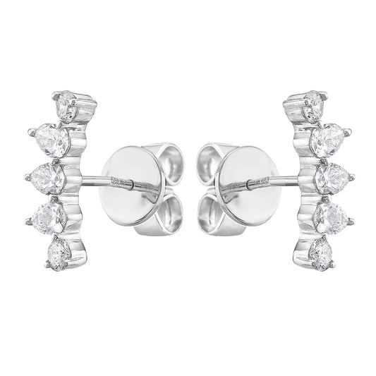 18K White Gold Diamond Earrings, 0.56ct