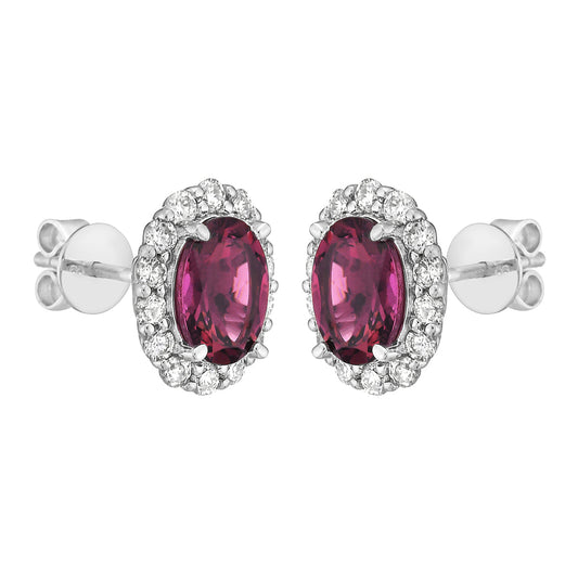 14K White Gold Pink Tourmaline Earrings, 2.23ct