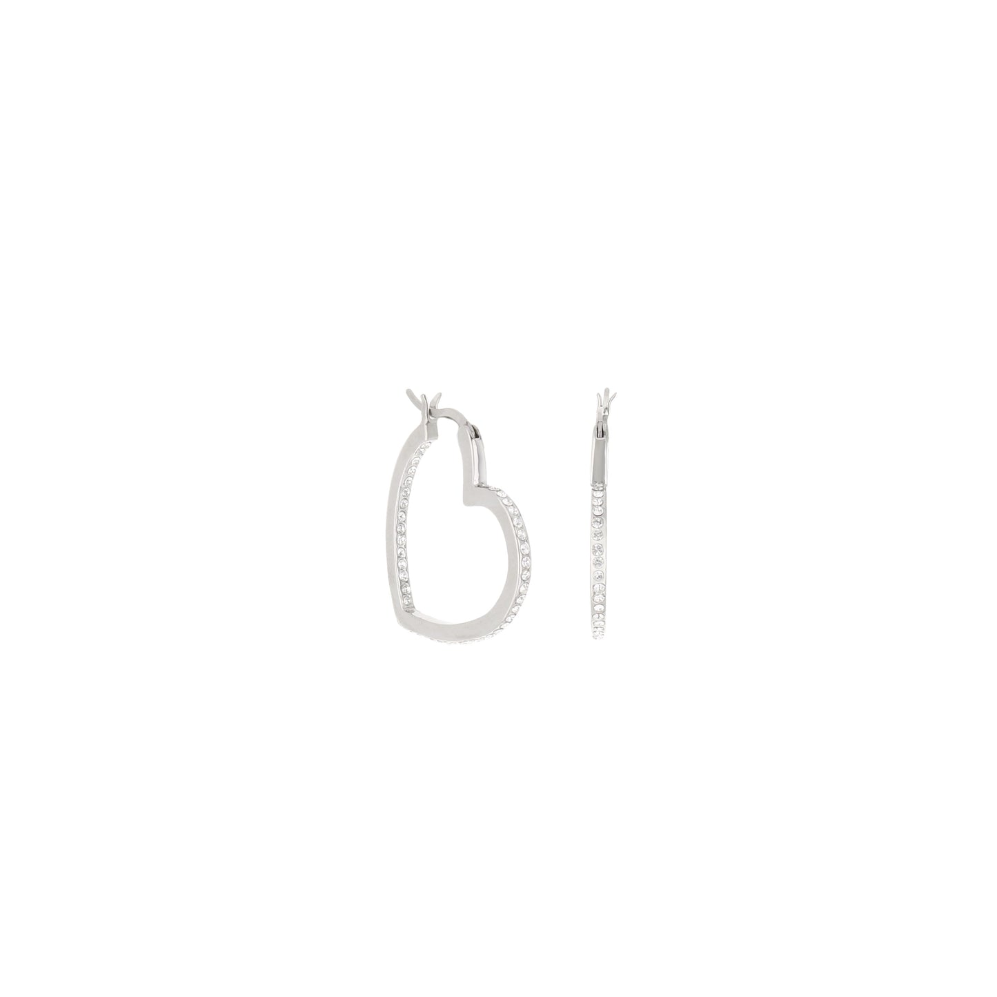 Pave Heart Hoop Earrings