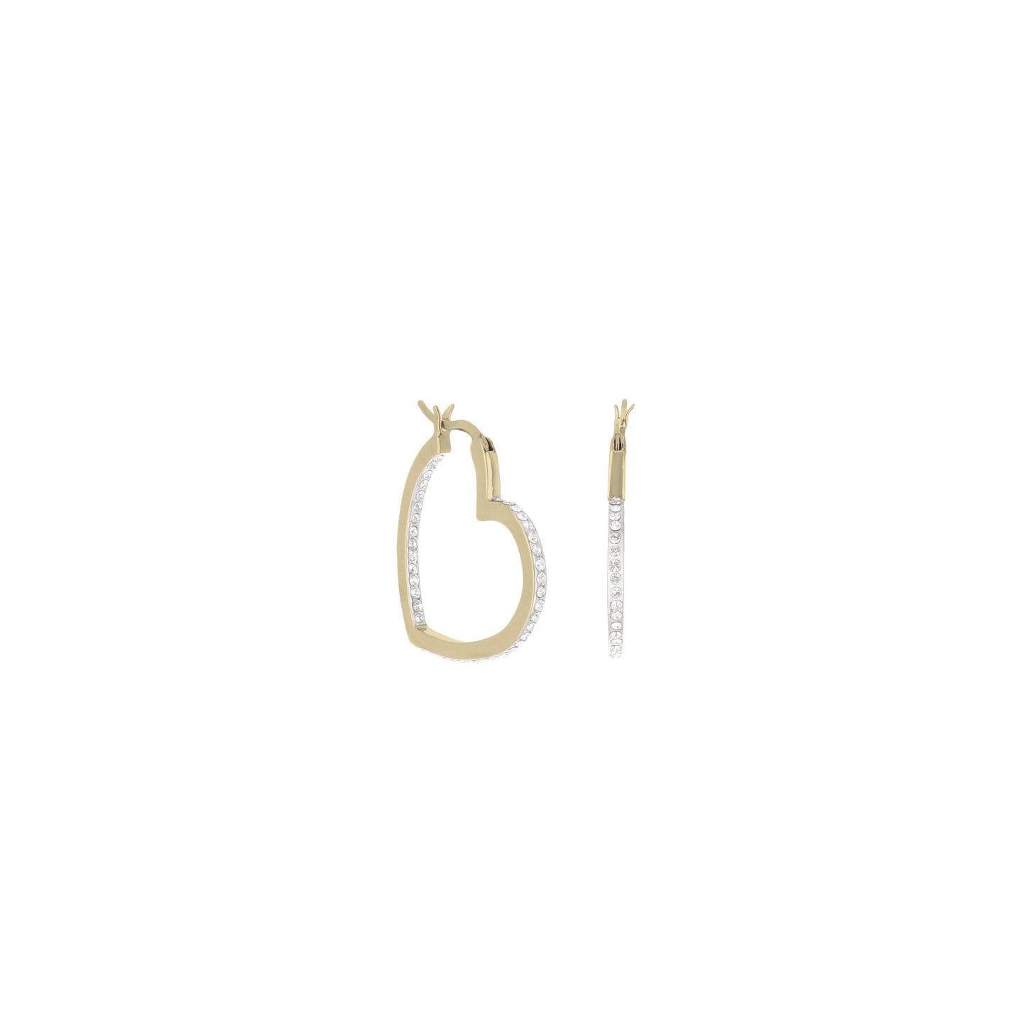 Pave Heart Hoop Earrings