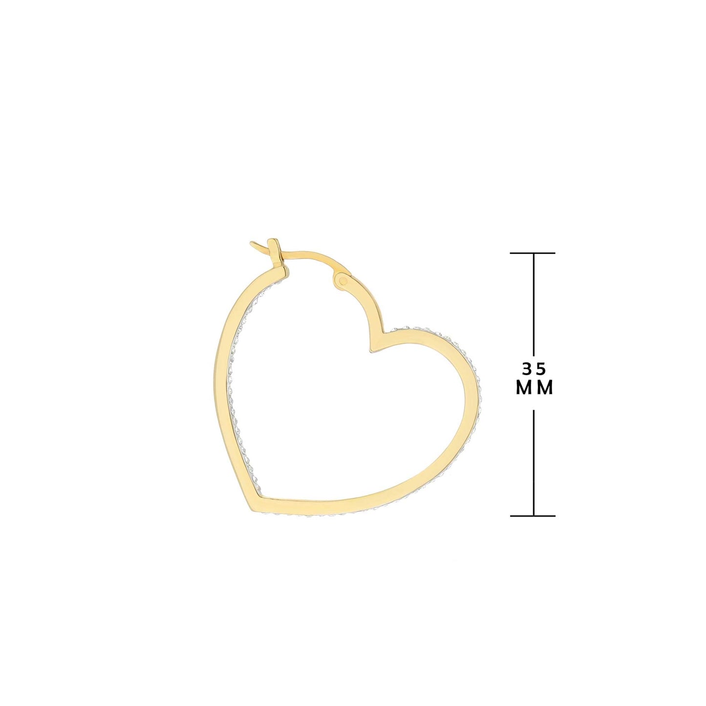 Pave Heart Hoop Earrings
