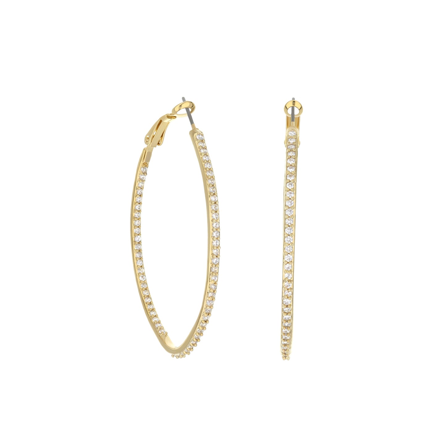 Pave Oval Hoop Earrings
