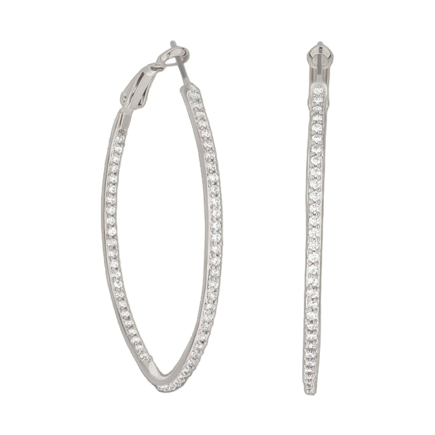Pave Oval Hoop Earrings