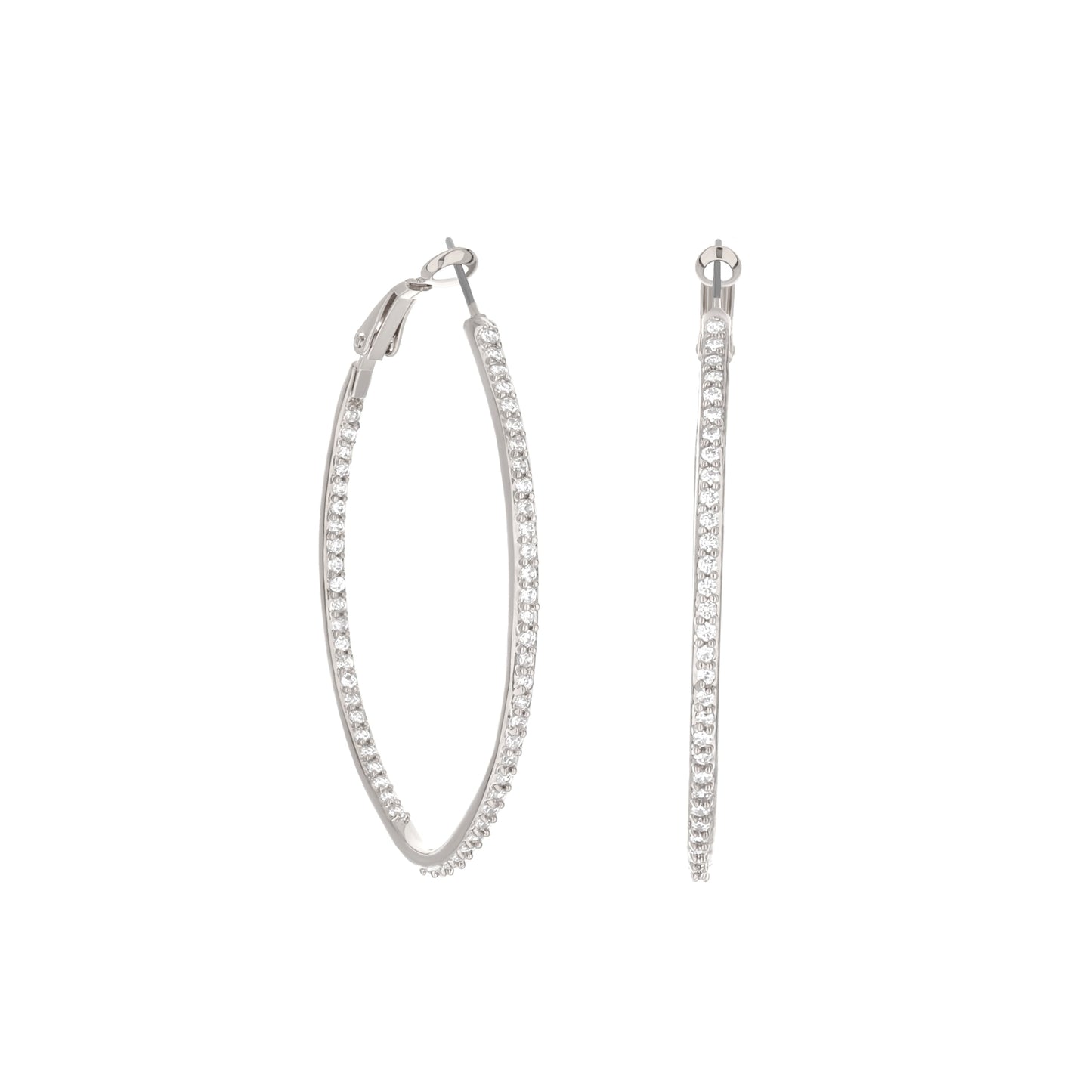 Pave Oval Hoop Earrings