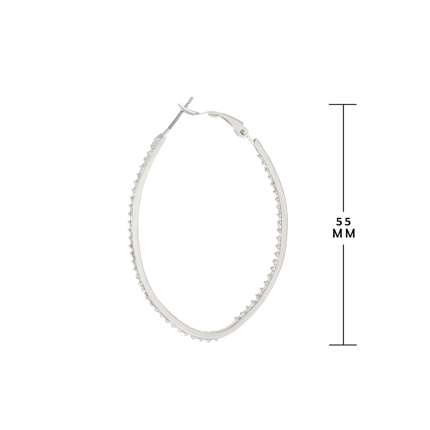 Pave Oval Hoop Earrings