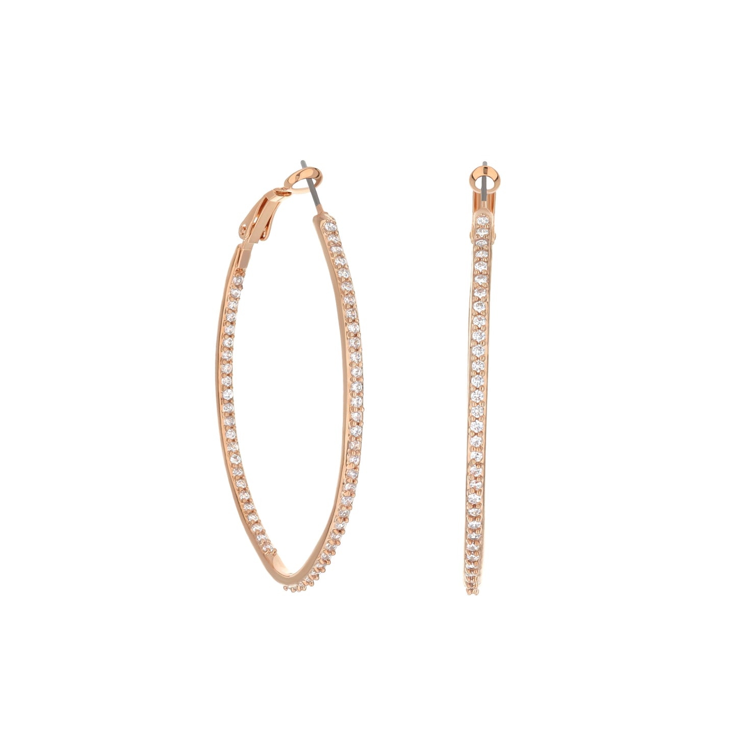 Pave Oval Hoop Earrings