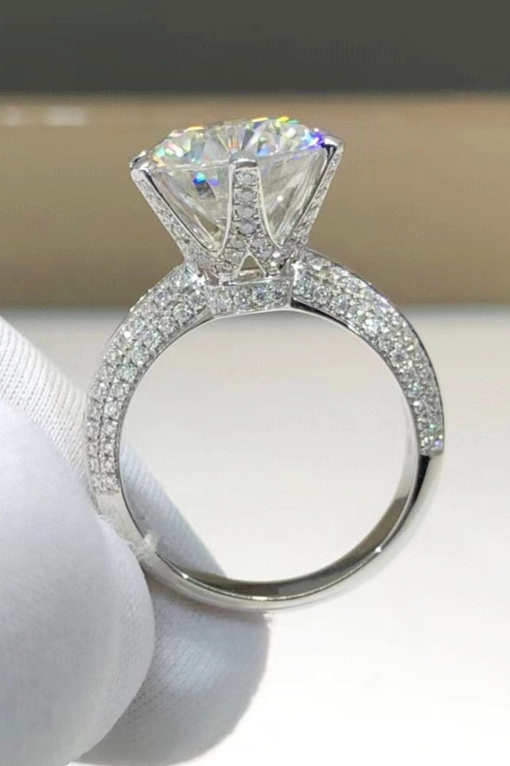 5 Carat Brilliant Round Cut Sparkala™ 6-Prong Ring (Platinum Over Pure Sterling Silver)