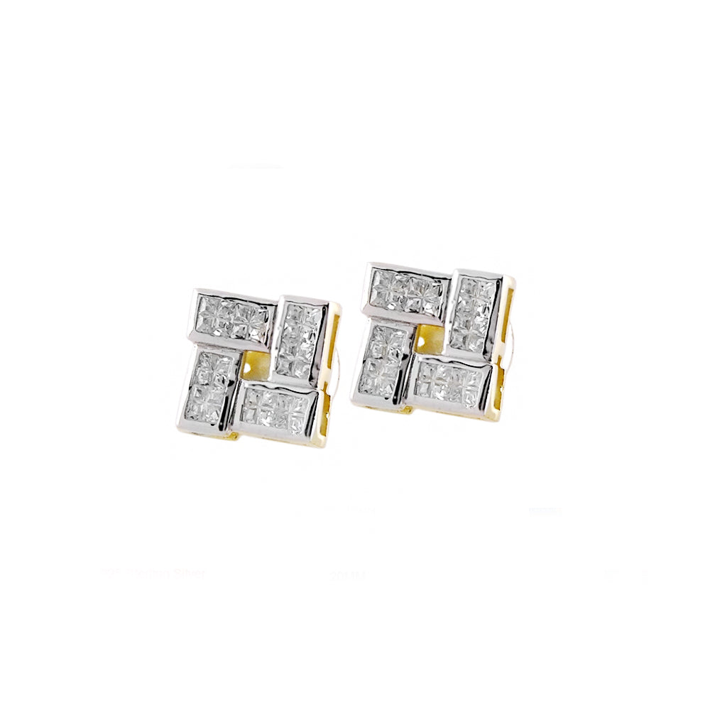 Pave Cz Design Earrings