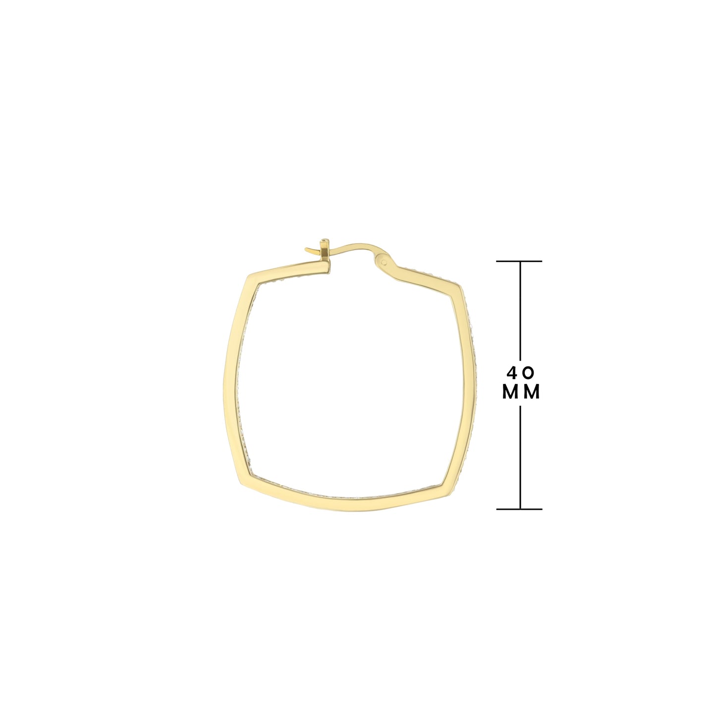 Pave Squared Hoop Earrings