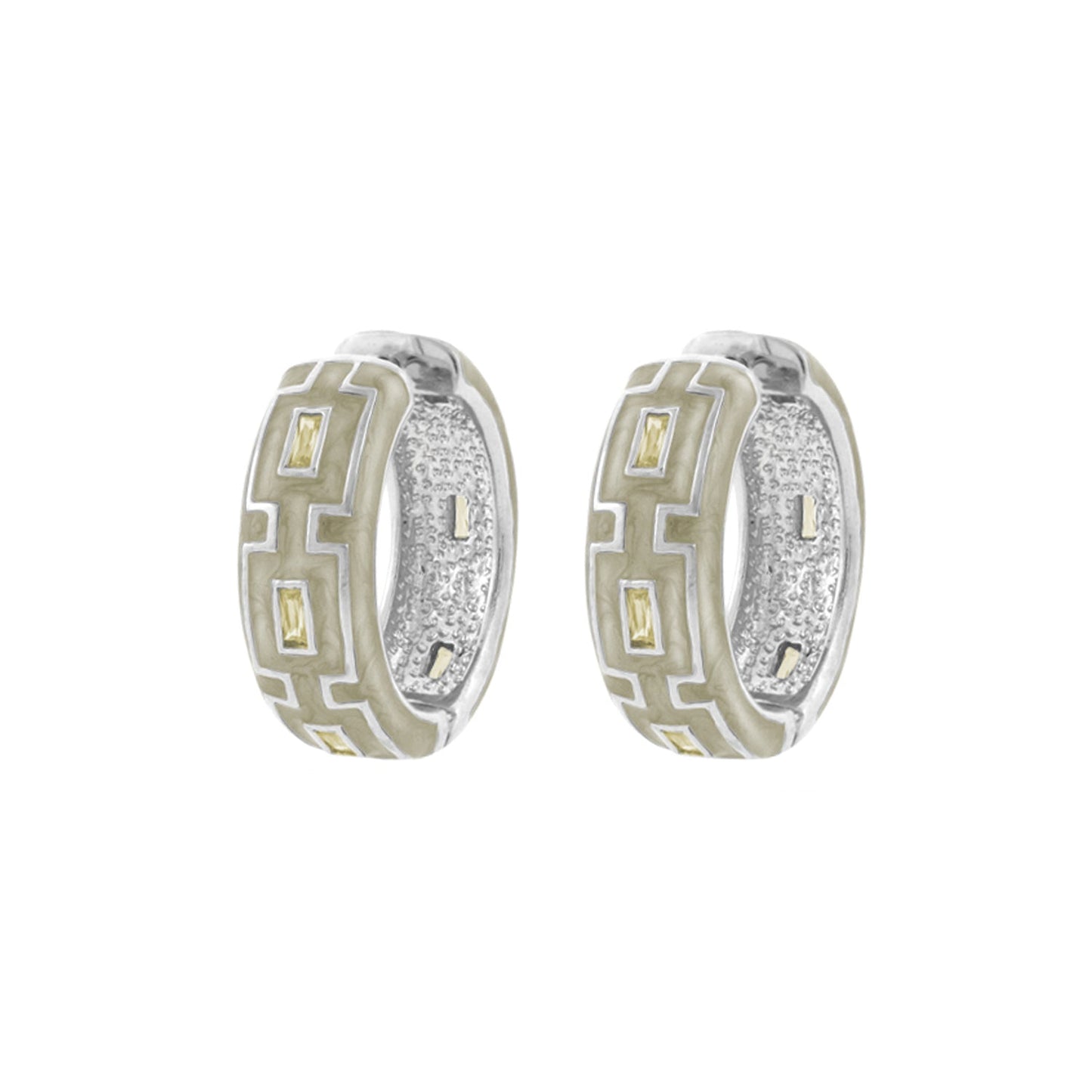 Greek Key Hoop Earrings