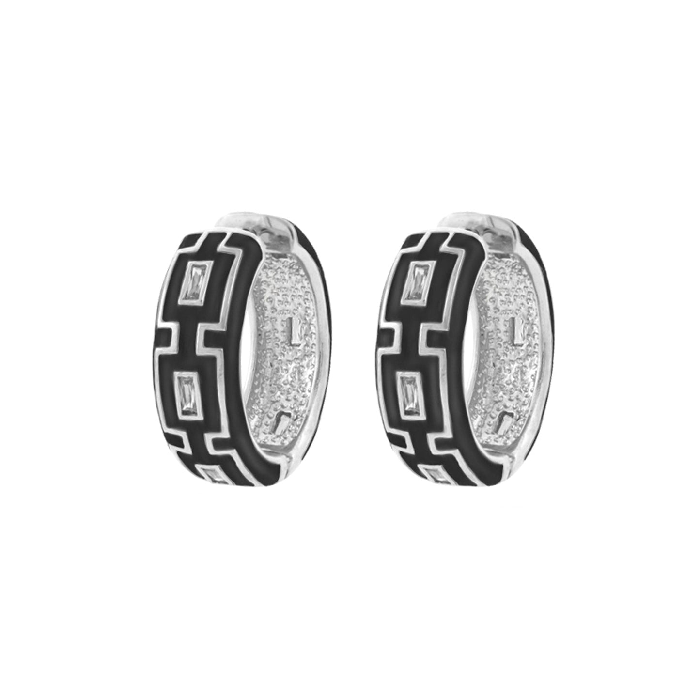 Greek Key Hoop Earrings