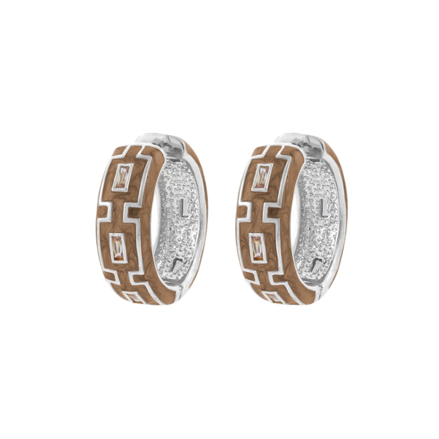 Greek Key Hoop Earrings