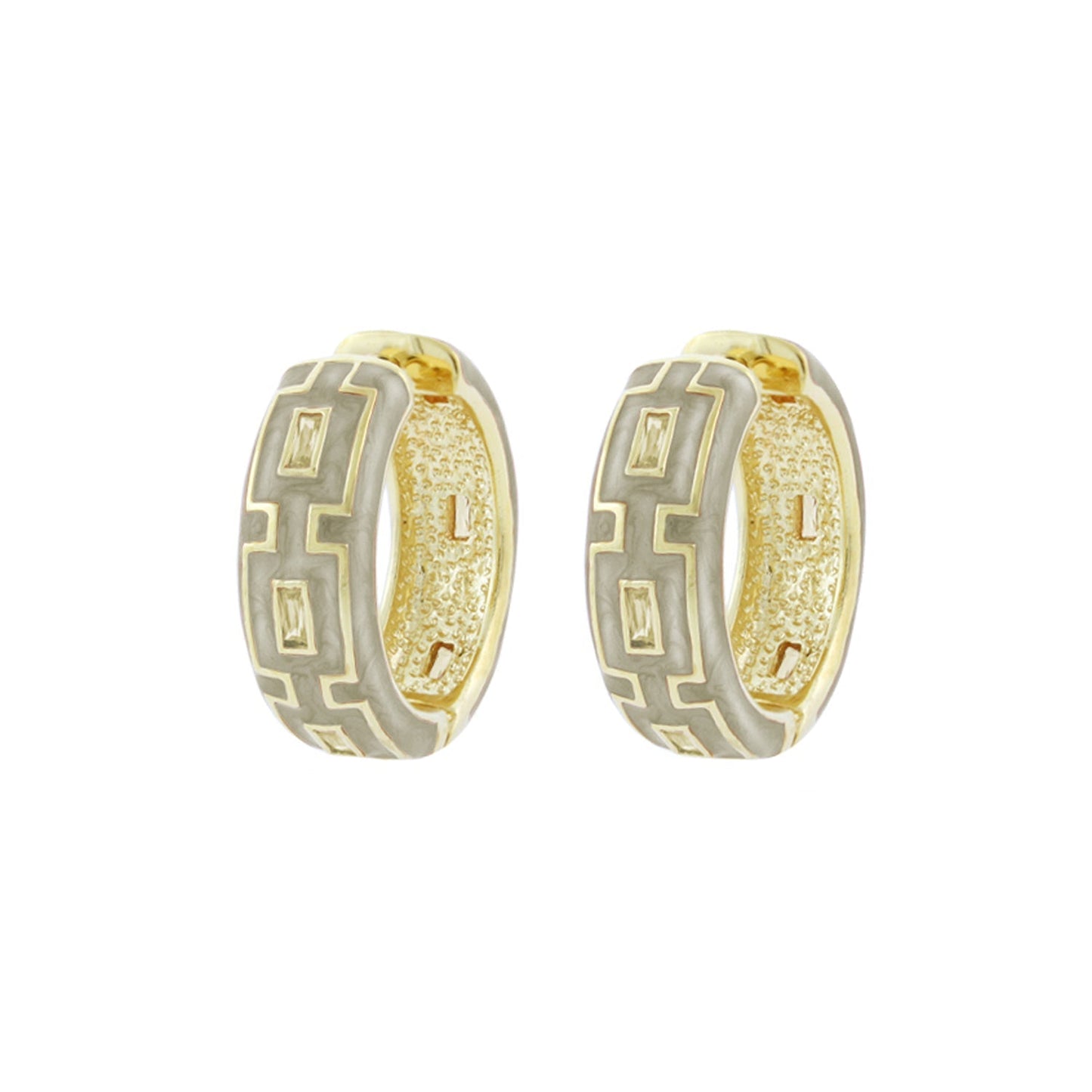 Greek Key Hoop Earrings