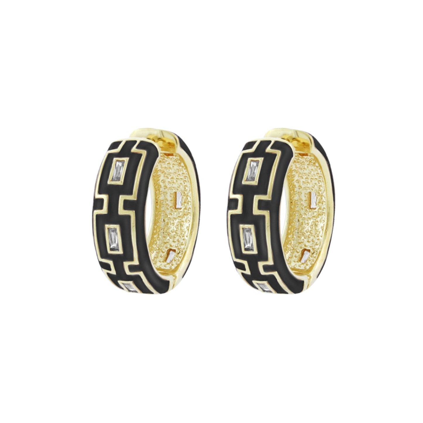 Greek Key Hoop Earrings