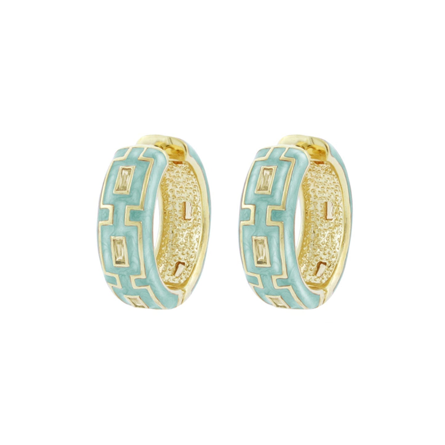 Greek Key Hoop Earrings