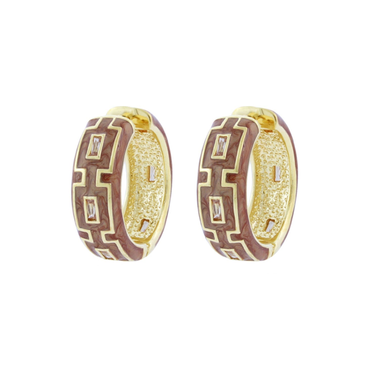 Greek Key Hoop Earrings