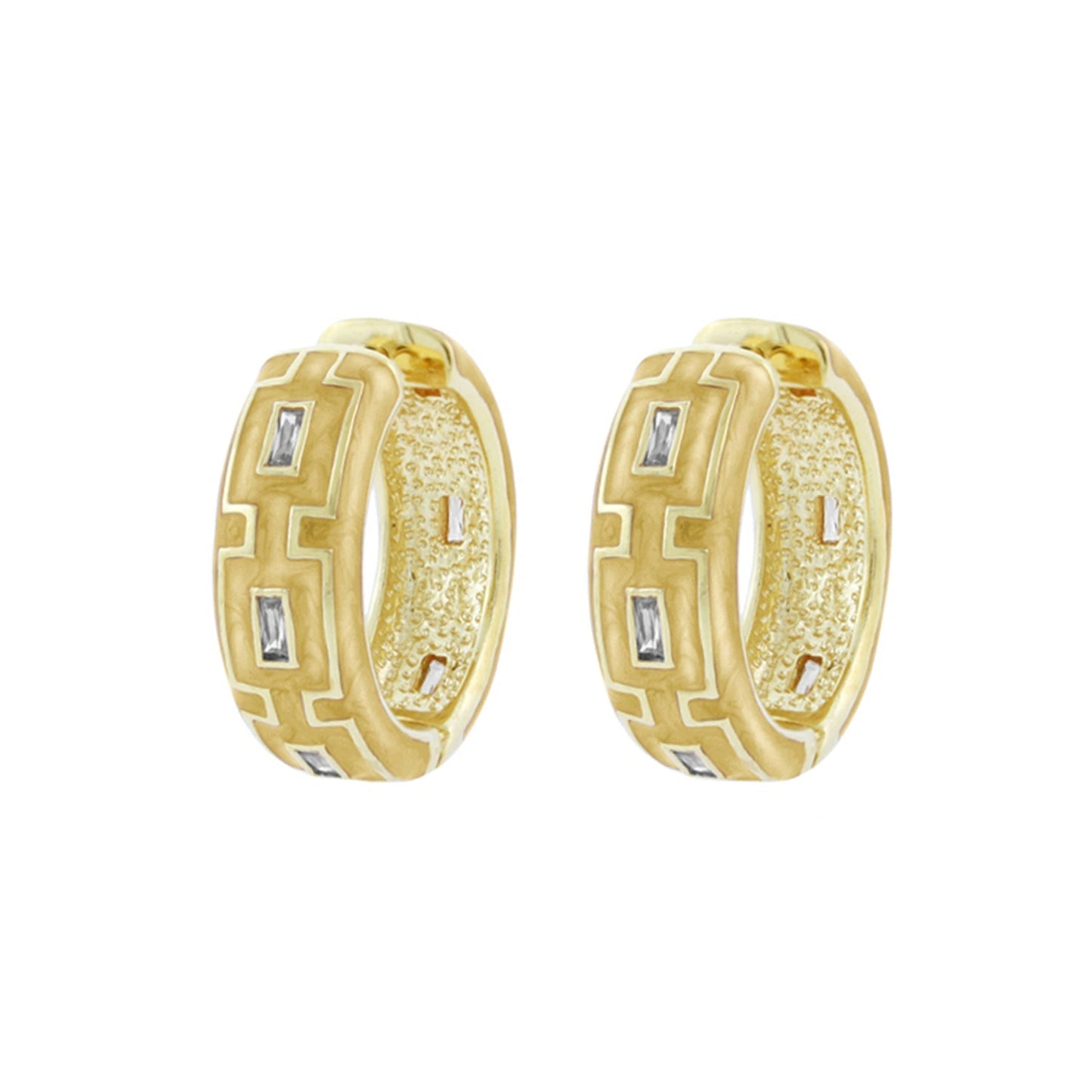 Greek Key Hoop Earrings