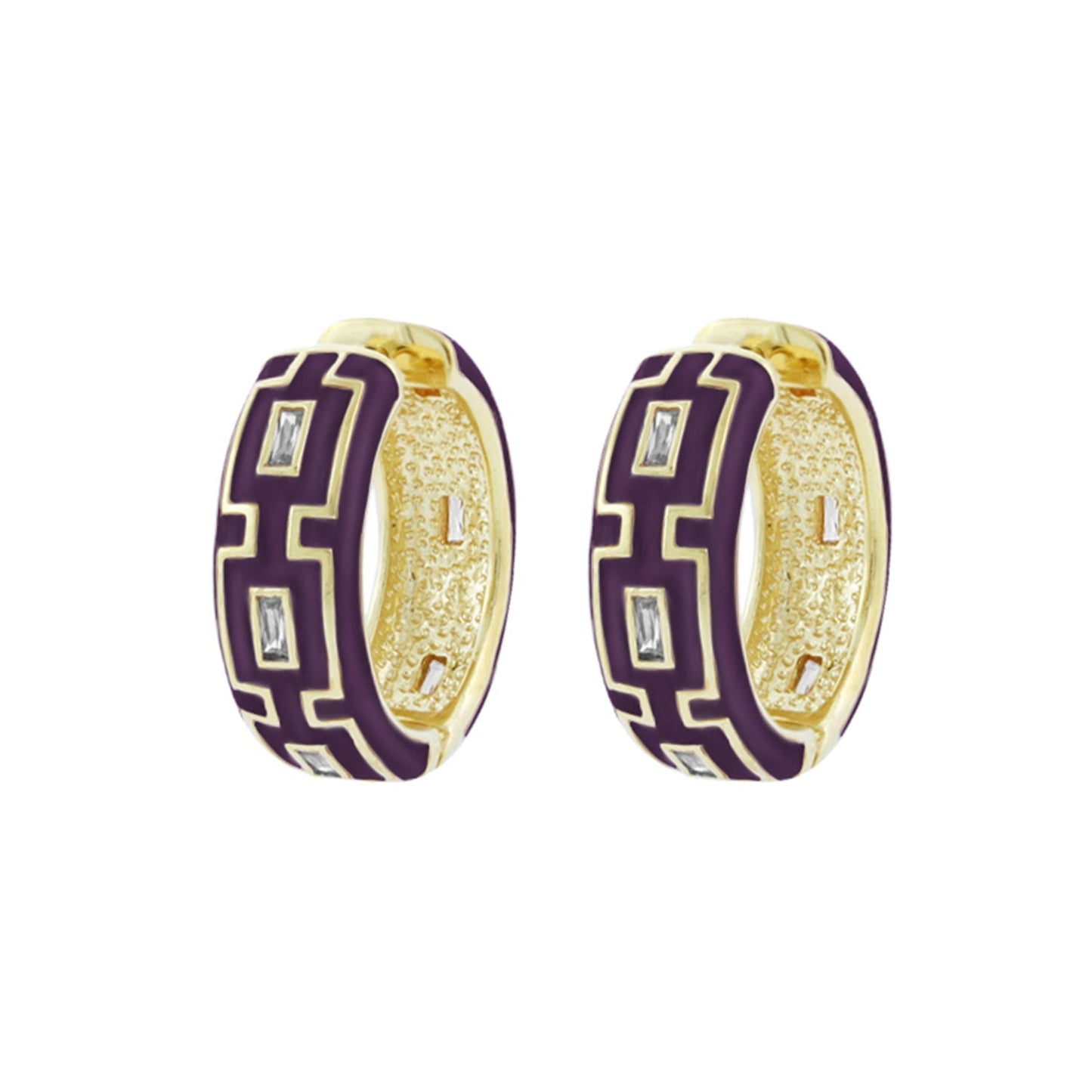 Greek Key Hoop Earrings