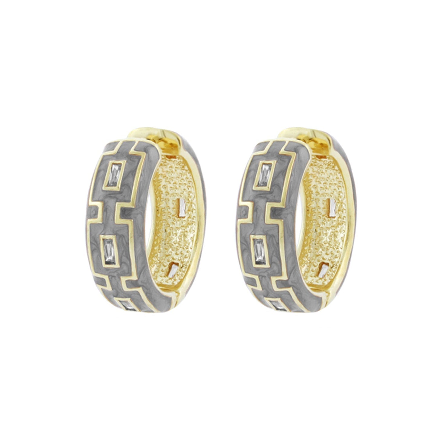 Greek Key Hoop Earrings