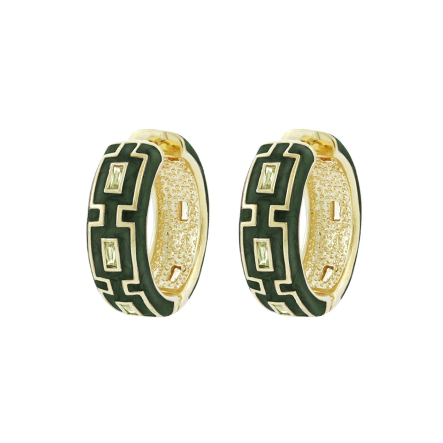 Greek Key Hoop Earrings