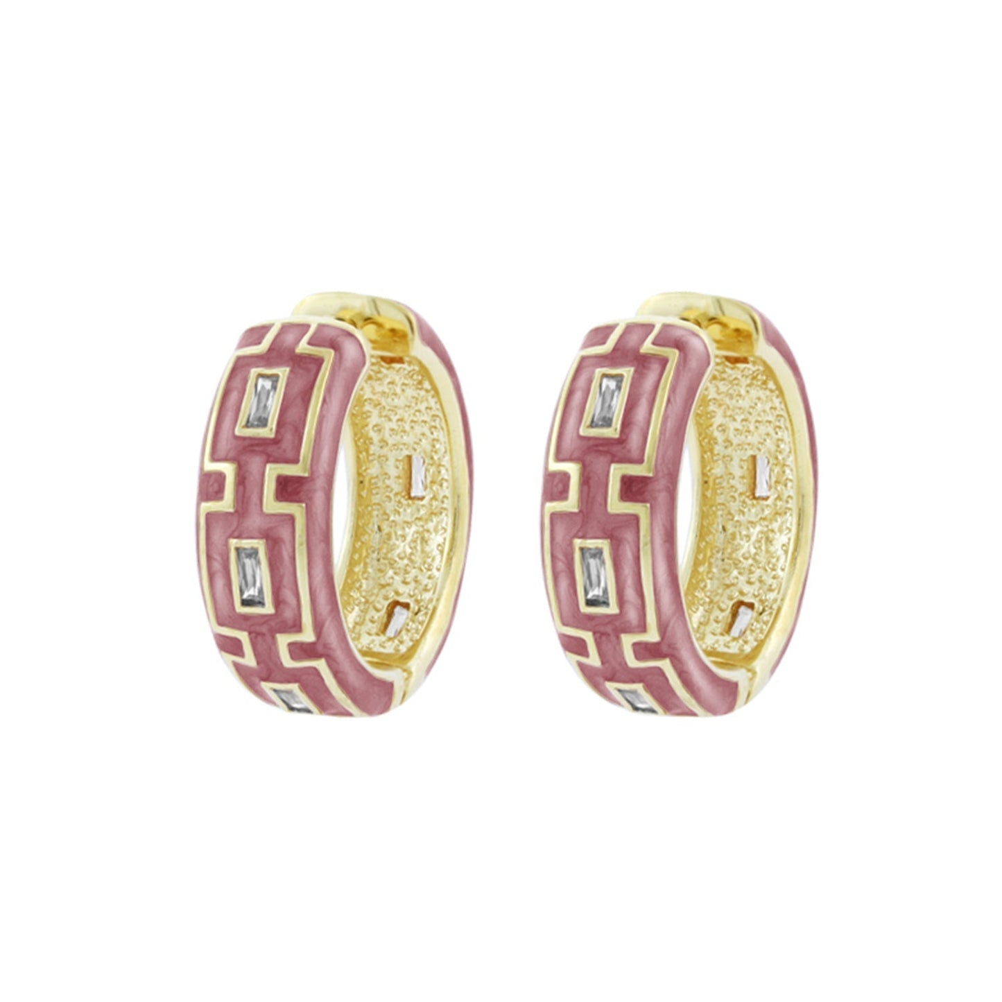 Greek Key Hoop Earrings