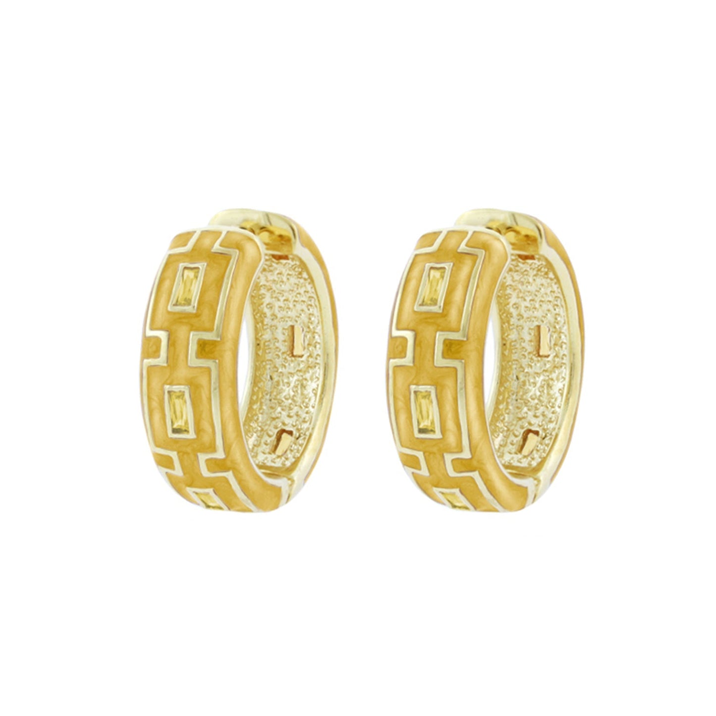Greek Key Hoop Earrings